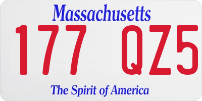 MA license plate 177QZ5