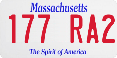 MA license plate 177RA2