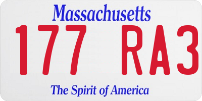 MA license plate 177RA3