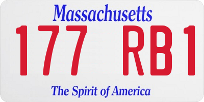 MA license plate 177RB1