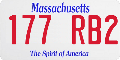 MA license plate 177RB2