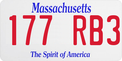 MA license plate 177RB3