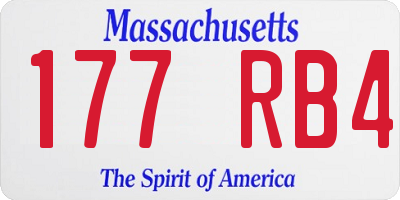 MA license plate 177RB4