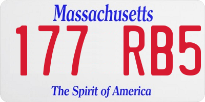 MA license plate 177RB5