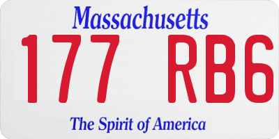 MA license plate 177RB6