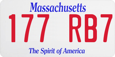 MA license plate 177RB7