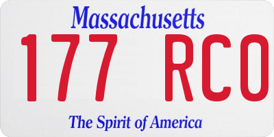 MA license plate 177RC0