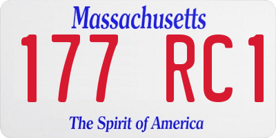 MA license plate 177RC1