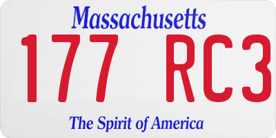 MA license plate 177RC3