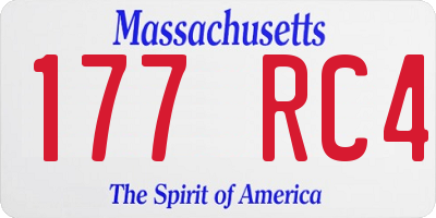 MA license plate 177RC4