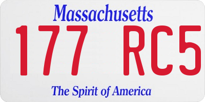 MA license plate 177RC5