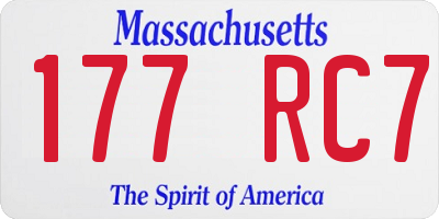 MA license plate 177RC7