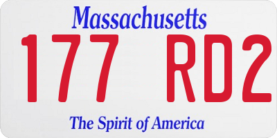 MA license plate 177RD2