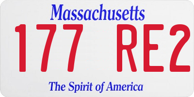 MA license plate 177RE2