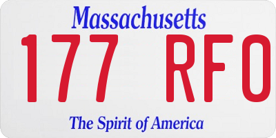 MA license plate 177RF0