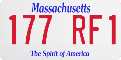 MA license plate 177RF1