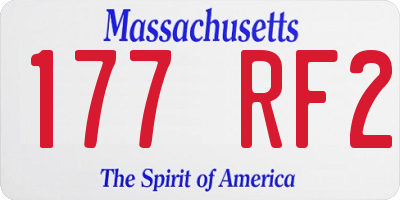 MA license plate 177RF2