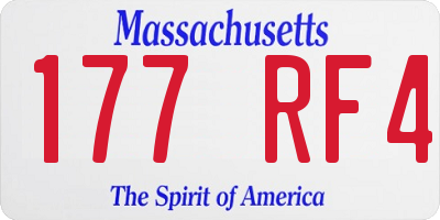 MA license plate 177RF4