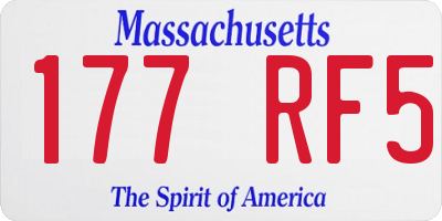 MA license plate 177RF5