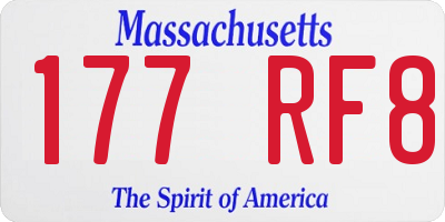 MA license plate 177RF8