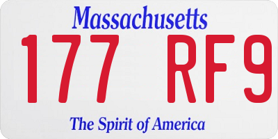 MA license plate 177RF9