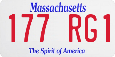 MA license plate 177RG1