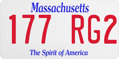MA license plate 177RG2