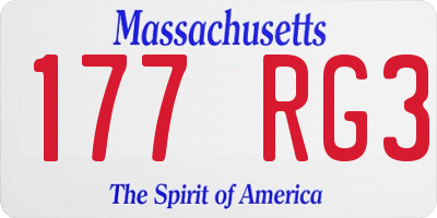 MA license plate 177RG3