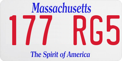 MA license plate 177RG5