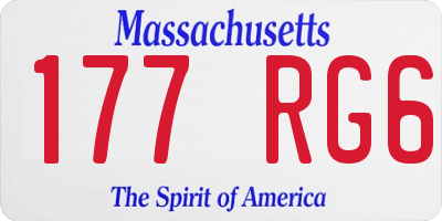 MA license plate 177RG6