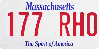MA license plate 177RH0