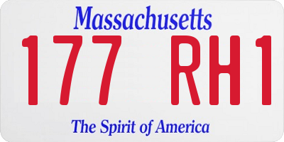 MA license plate 177RH1