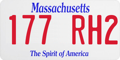 MA license plate 177RH2
