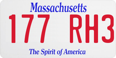 MA license plate 177RH3