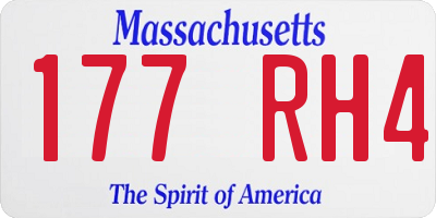 MA license plate 177RH4