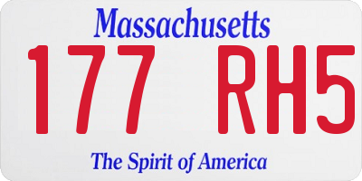 MA license plate 177RH5