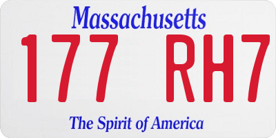 MA license plate 177RH7