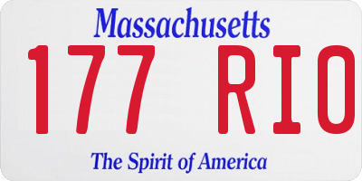 MA license plate 177RI0