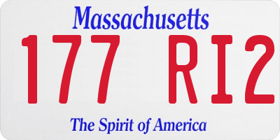 MA license plate 177RI2