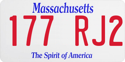 MA license plate 177RJ2