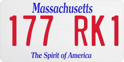 MA license plate 177RK1