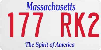 MA license plate 177RK2