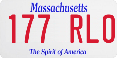 MA license plate 177RL0
