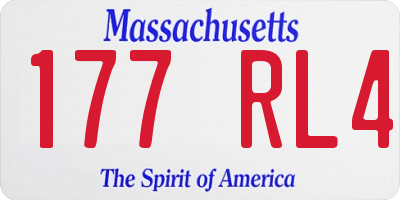 MA license plate 177RL4