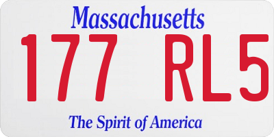 MA license plate 177RL5