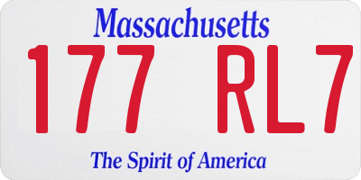 MA license plate 177RL7