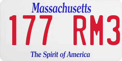 MA license plate 177RM3