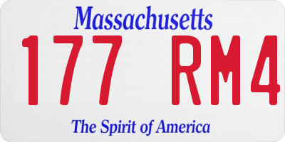 MA license plate 177RM4