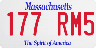 MA license plate 177RM5