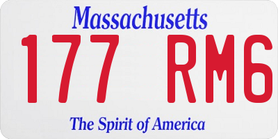 MA license plate 177RM6